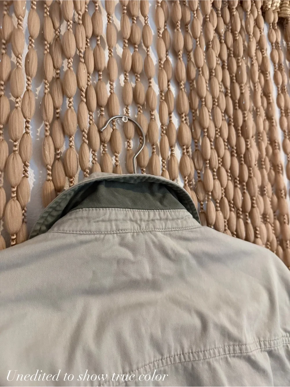 Tommy Hilfiger Men's Beige Full Zip Jacket w/ Green Accents Size L